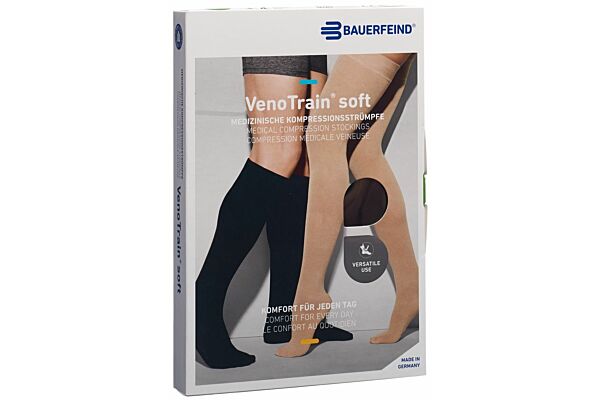 VENOTRAIN SOFT A-D KKL2 S plus/short geschlossene Fussspitze schwarz 1 Paar