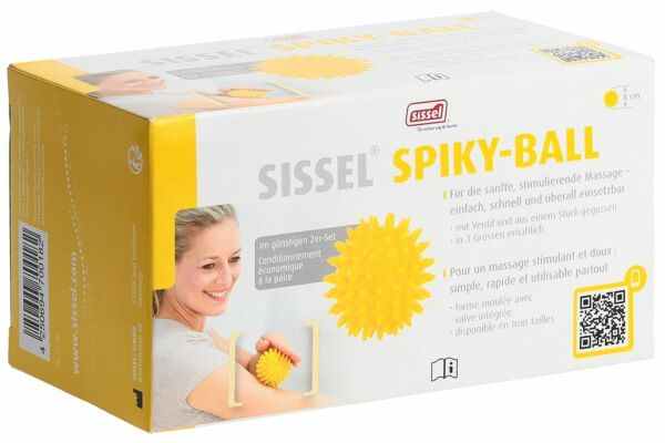 SISSEL Spiky-Ball 8cm gelb 2 Stk