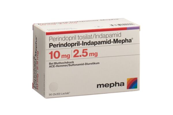 Perindopril-Indapamid-Mepha cpr pell 10/2.5 mg bte 90 pce