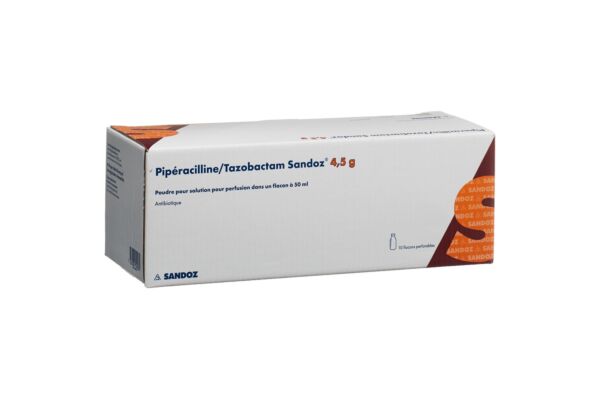 Pipéracilline/Tazobactam Sandoz subst sèche 4.5 g 10 flac