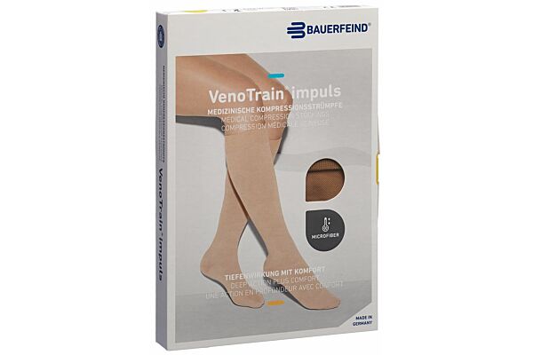 VENOTRAIN IMPULS AD KKL2 VI plus/short offene Fussspitze caramel 1 Paar