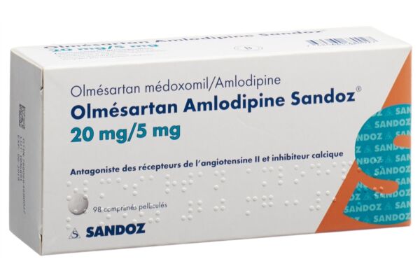 Olmesartan Amlodipin Sandoz Filmtabl 20/5 mg 98 Stk