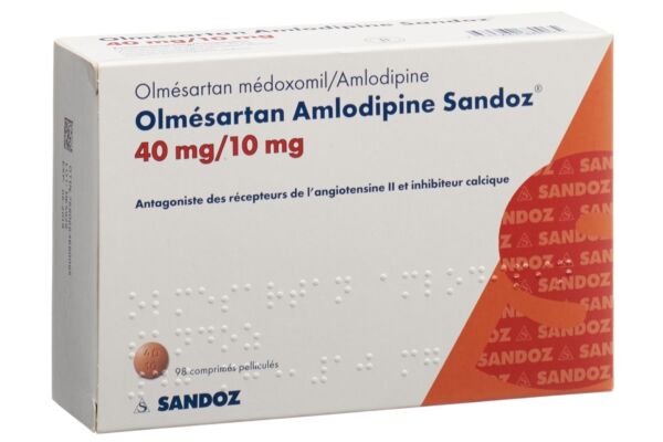 Olmesartan Amlodipin Sandoz Filmtabl 40/10 mg 98 Stk