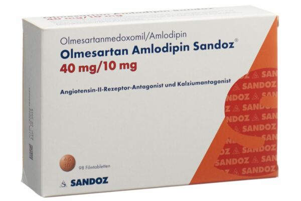 Olmésartan Amlodipine Sandoz cpr pell 40/10 mg 98 pce