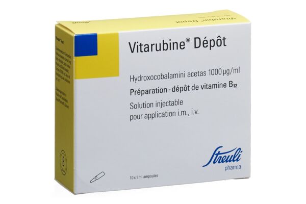 Vitarubin Dépôt sol inj 1 mg/ml 10 amp 1 ml