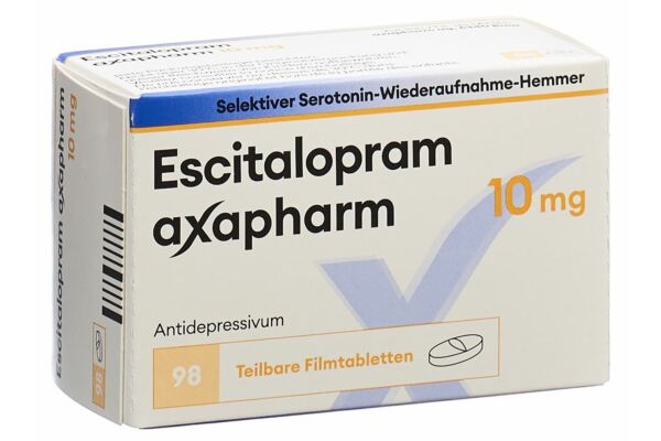 Escitalopram axapharm cpr pell 10 mg 98 pce