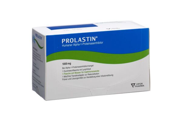 Prolastin Trockensub 1 g mit Solvens Durchstechflasche inkl. Mix2Vial Transferset