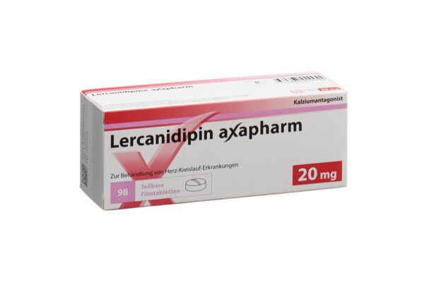 Lercanidipin Axapharm Filmtabl 20 mg 98 Stk