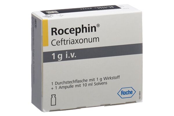 Rocephin Trockensub 1 g i.v. mit Solvens Durchstf