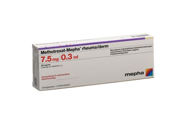 Methotrexat-Mepha rheuma/derm sol inj 7.5 mg/0.3ml ser pré