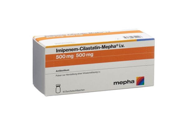 Imipenem-Cilastatin-Mepha Trockensub 500/500mg zur Herstellung einer Infusionslösung Durchstf 10 Stk