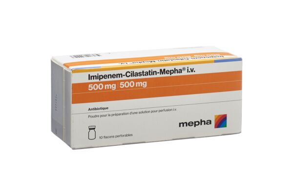 Imipenem-Cilastatin-Mepha Trockensub 500/500mg zur Herstellung einer Infusionslösung Durchstf 10 Stk