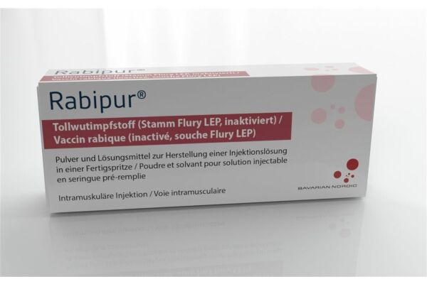 Rabipur vaccin rabique avec solvant (seringue préremplie sans aiguille et 2 aiguilles séparées) 1 ml