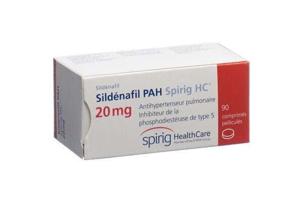 Sildénafil PAH Spirig HC cpr pell 20 mg 90 pce