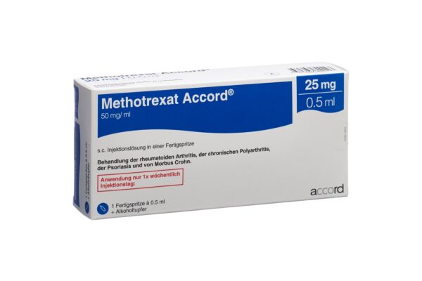 Methotrexat Accord sol inj 25 mg/0.5ml seringue préremplie 0.5 ml