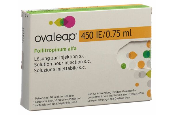 Ovaleap Inj Lös 450 IE/0.75ml Patrone mit 10 Injektionsnadeln