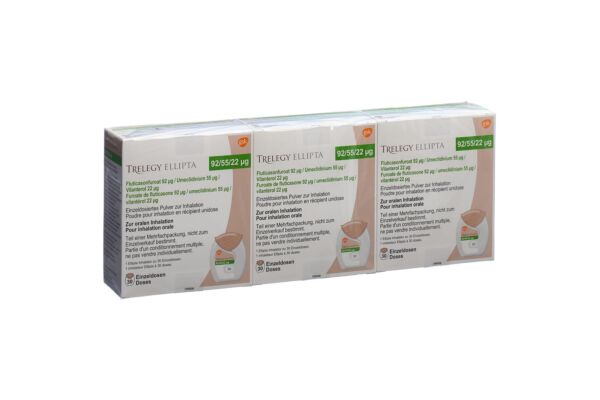 Trelegy Ellipta pdr inh 92/55/22mcg 3 x 30 dos