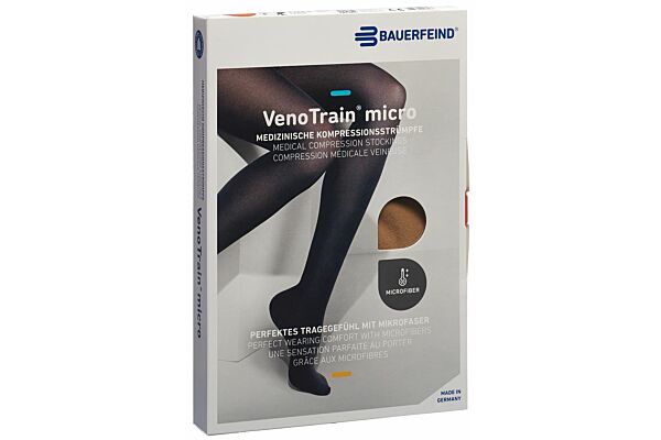 VENOTRAIN MICRO A-G CCL2 L normale/short pied ouvert caramel Bande micropicots 1 paire