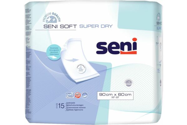 Seni Soft Super Dry alèses 90x60cm 5 gouttes 15 pce