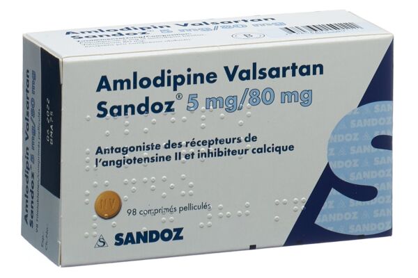 Amlodipine Valsartan Sandoz cpr pell 5mg/80mg 98 pce