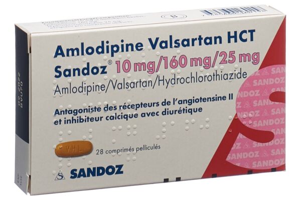 Amlodipin Valsartan HCT Sandoz Filmtabl 10mg/160mg/25mg 28 Stk