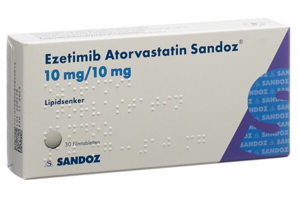 Ezetimib Atorvastatin Sandoz Filmtabl 10/10mg 30 Stk