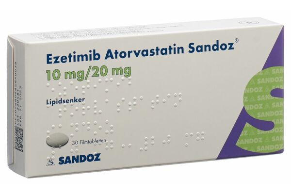 Ezetimib Atorvastatin Sandoz Filmtabl 10/20mg 30 Stk