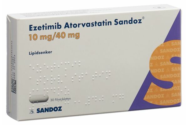 Ezétimibe Atorvastatine Sandoz cpr pell 10/40mg 30 pce