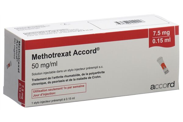 Methotrexat Accord sol inj 7.5 mg/0.15ml stylo injecteur prérempli 0.15 ml