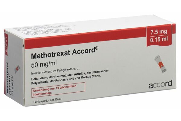 Methotrexat Accord sol inj 7.5 mg/0.15ml stylo injecteur prérempli 0.15 ml