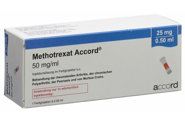 Methotrexat Accord sol inj 25 mg/0.5ml stylo injecteur prérempli 0.5 ml