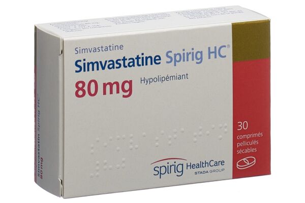 Simvastatine Spirig HC cpr pell 80 mg 30 pce