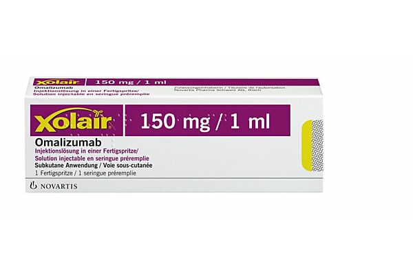 Xolair sol inj 150 mg/1ml seringue préremplie 1 ml