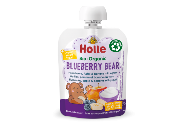 Holle Blueberry Bear Pouchy Heidelbeere Apfel & Banane mit Joghurt 85 g