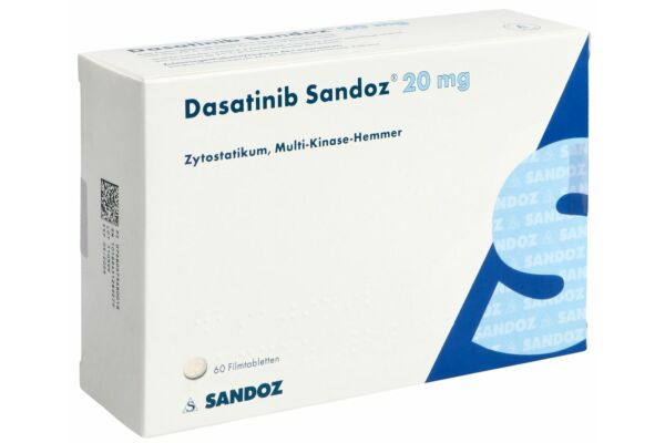 Dasatinib Sandoz Filmtabl 20 mg 60 Stk
