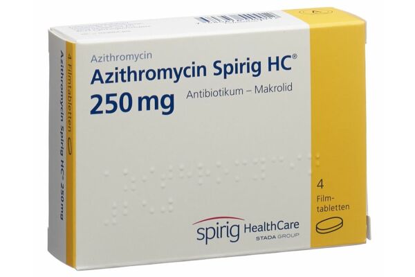 Azithromycine Spirig HC cpr pell 250 mg 4 pce