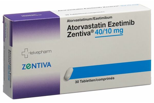 Atorvastatin Ezetimib Zentiva Tabl 40 mg/10 mg 30 Stk