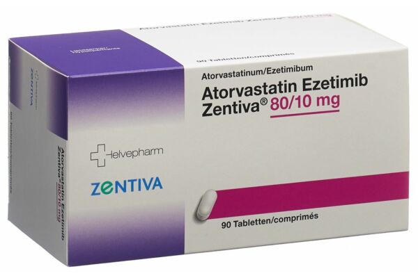 Atorvastatin Ezetimib Zentiva Tabl 80 mg/10 mg 90 Stk