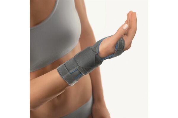 Bort soutien pour le poignet avec attelle en aluminium XS avec bande gauche gris