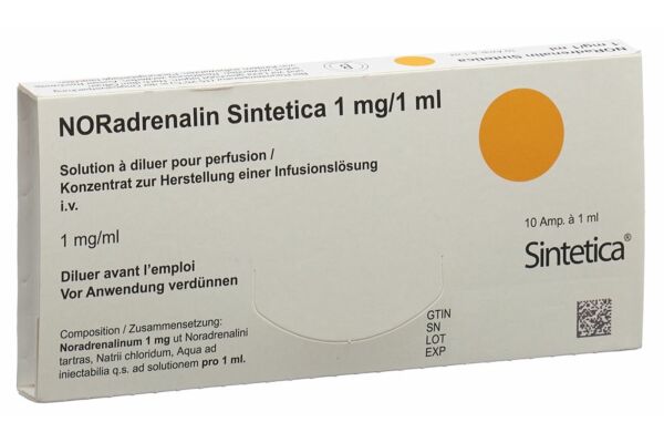 NORadrenalin Sintetica conc perf 1 mg/1ml 10 amp 1 ml