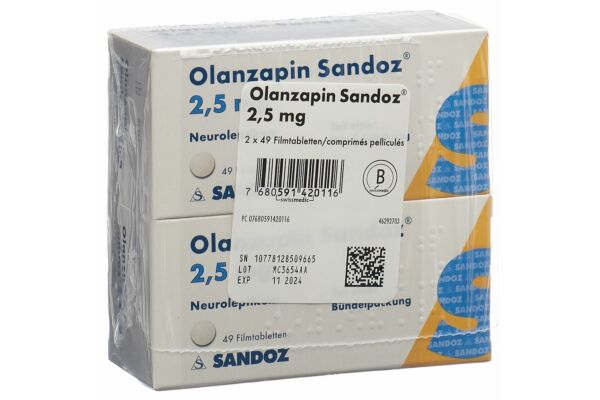 Olanzapin Sandoz Filmtabl 2.5 mg 2 x 49 Stk