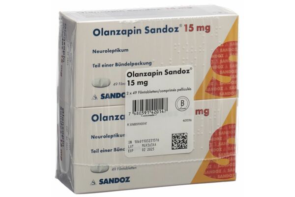 Olanzapin Sandoz Filmtabl 15 mg 2 x 49 Stk