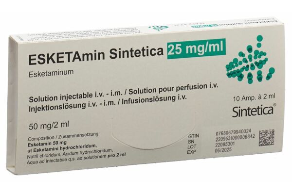 ESKETAmin Sintetica prép inj perf 50 mg/2ml 10 amp 2 ml