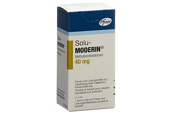 Solu-Moderin subst sèche 40 mg avec solvant Act O Vial