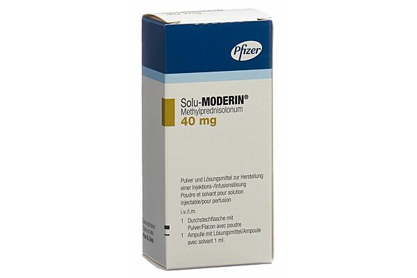 Solu-Moderin subst sèche 40 mg avec solvant amp