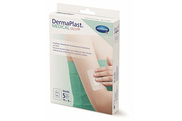 DermaPlast Medical skin+ 10x8cm 5 pce