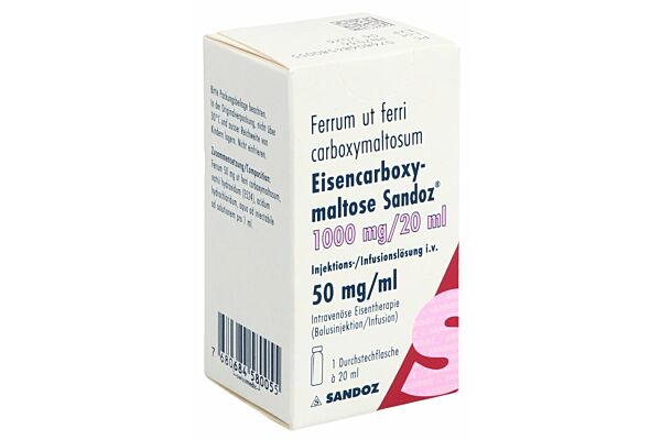 Carboxymaltose Ferrique Sandoz sol inj 1000 mg/20ml flac