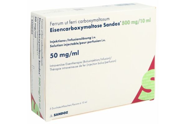 Carboxymaltose Ferrique Sandoz sol inj 500 mg/10ml flac 5 pce