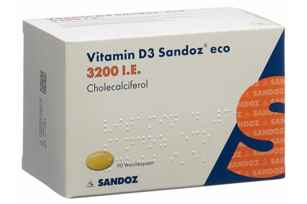 Vitamin D3 Sandoz eco Weichkaps 3200 IE 90 Stk