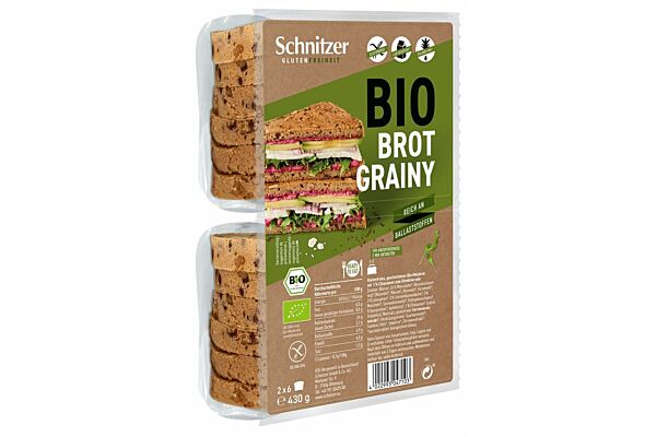 Schnitzer Bio Bread'n Toast Grainy Btl 430 g